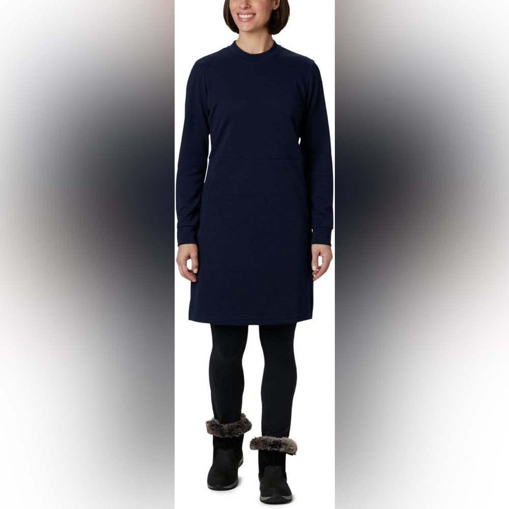 Columbia Dark Blue Pullover Shift Dress EUC